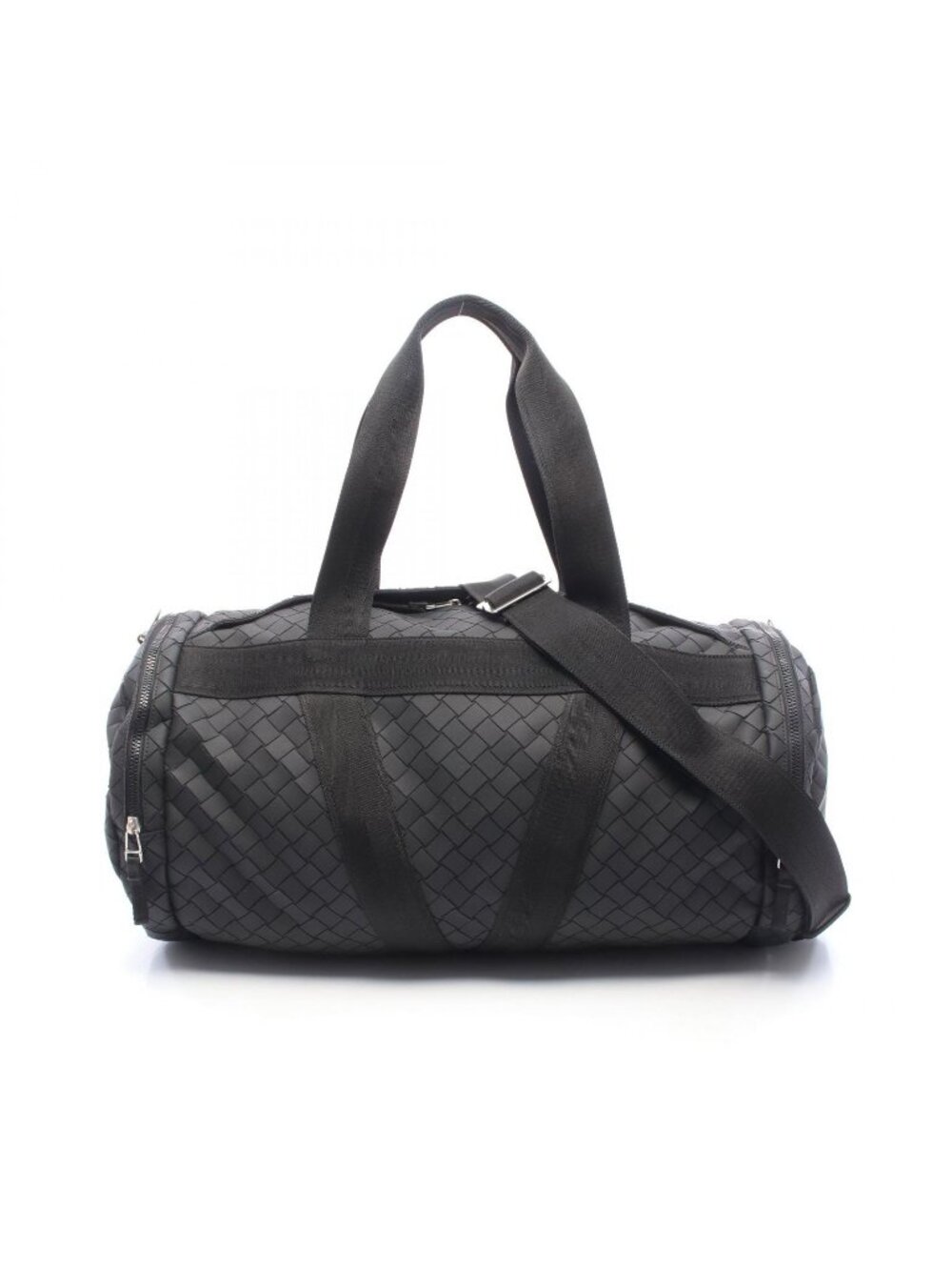 Bottega Veneta Boston Bag Intrecciato 2-Way Black Rubber